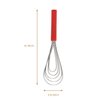 Flat Whisk Silicone Handle Non Slip 10" - 5 Wires Whisk with 10 Heads for Kitchen Cooking Color Red by Jell-Cell