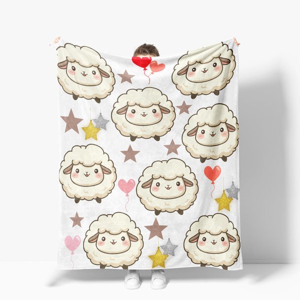 Sheep Blanket Goats Fleece Throw Blanket Super Soft Warm Cozy Fuzzy Plush Sheep Stuffed Animal Blanket Gifts for Girls Boys Kids Room Decor 40"X50"