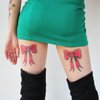 Red Bow Tie Tattoo (Set of 2) - Bow Tie Temporary Tattoo/Bow Tie Thigh Tattoo/Sexy Bow Tie Tattoo
