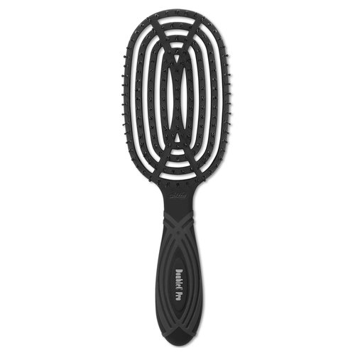 NuWay 4HAIR® DoubleC PRO® U.S. Patented Double Curved Detangling Brush is Hair Dryer Safe (Black)