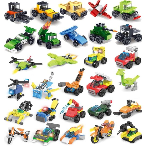 Ulanlan Military Vehicles and Engineering Mini Cars Building Sets for Party Favors, Kids Prizes, 3D Assembly Cars Truck Helicopter for Boys and Girls 30 Boxes