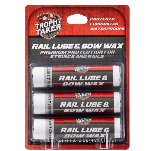 Trophy Taker Rail Lube & Bow Wax 3 Pack | Unscented | Crossbow Hunting Accessories, Waterproof Archery Bow String Wax | Helps Reduce Friction and Prevent Fraying,Red & Black