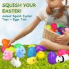 TOY Life 32 Pack Plastic Prefilled Easter Eggs with Mochi Squishy Toys Inside for Kids Boys Girls, Easter Basket Stuffers for Toddler Kids Easter Egg Fillers with Toys Small Easter Toy Bulk Classroom