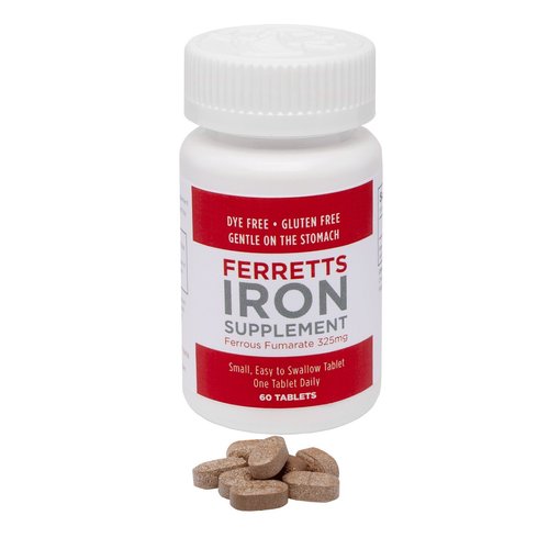 Pharmics - Ferretts Iron Supplement, High Potency 106 mg Elemental Iron - 60 tablets