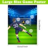 PLULON Soccer Party Games for Kids Pin The Soccer on The Goal Birthday Party Games Football Poster with Soccer Ball Stickers for Soccer Birthday Party Supplies Classroom Family Activities