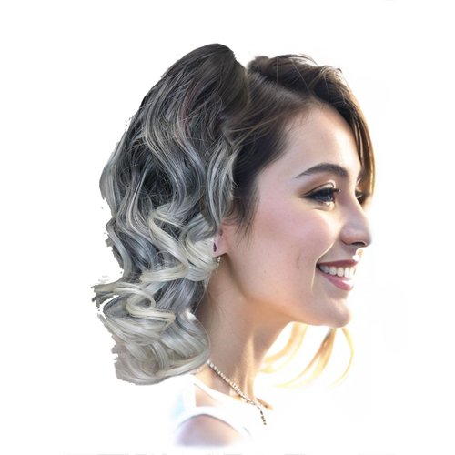 LeeWin 14" Ombre color Ponytail Extension Claw Clip in Curly Wavy Ponytail Hair Extensions Synthetic Hair Pieces for Women Pony Tail (14inches, T 1B/Blonde)