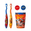 Brush Buddies Hot Wheels Kids Toothbrushes Kit, Manual Toothbrushes for Kids, Toothbrush for Toddlers 2-4 Years, Travel Toothbrush Kit with Covers and Cups, 6PC