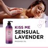 Tempting Lavender Massage Oil for Couples - Aromatherapy Sensual Massage Oil for Date Night with Lavender Essential Oil and Sweet Almond Oil - Vegan Non Staining Non Greasy Smooth Gliding Formula