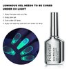 Fokostar Glow in the Dark Nail Gel Polish Translucent Color Changing, 0.5 fl oz Nail Art Neon Top Coat for Women