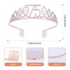 JasperKino 75th Birthday Sash and Tiara Set Rose Gold Birthday Sash Crown Birthday Party Favors Supplies for Girls Birthday Party