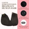 GOO GOO Clip in Hair Extensions Real Human Hair, 14inch 120g 7Pcs, 2 Dark Brown, Remy Human Hair Extensions Clip ins for Women, Natural Human Hair