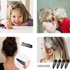 SAMJANE 60 Pack Black 2 Inch Barrettes Women Metal Snap Hair Clips For Girls Kids Teens Hair Accessories