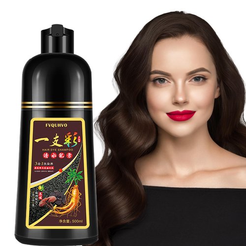 Dark Coffee Hair Dye Shampoo 3 in 1, 100% Grey Hair Coverage for Women & Men, Semi Permanent Hair Color Shampoo Colors in Minutes, Natural Brown Hair Dye - Champu Para Canas