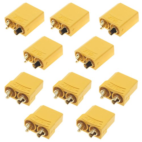 SING F LTD 10Pcs XT-90 Plug Male Female Connector Adapter XT90 Male Female Bullet Connectors Plugs Replacement for RC Car Airplane Helicopter Plastic