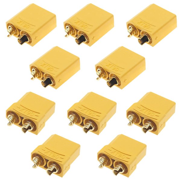 SING F LTD 10Pcs XT-90 Plug Male Female Connector Adapter XT90 Male Female Bullet Connectors Plugs Replacement for RC Car Airplane Helicopter Plastic