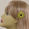 Medium Decorative Hair Comb Rhinestone Crystal Rose Bridal Hair Comb, Yellow
