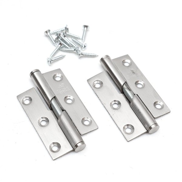 Pair of 3"/76mm Rising Butt Lift Off Door Hinge Stainless Steel (Left Handed)