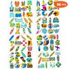 8 Sheets (96PCS) Surf Temporary Tattoos Surfing Beach Theme Birthday Party Decorations Favors Supplies Stickers for Kids Girls Boys Gifts Classroom School Prizes Rewards