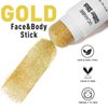 UCANBE Gold Body Glitter Stick for Singer Concerts Music Festivals, Face Glitter Makeup for Face Body Hair Eyes & Lips, Chunky Glitter Sparkling Mermaid Sequins for Women 1.2OZ