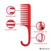Allegro Combs #1002 Wide Tooth Comb Shower Comb With Hook For Curly Hair Wet Or Dry Detangle Women’s Combs Made In The Usa 1 Pc. (Red)