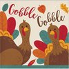 Creative Converting Thanksgiving Turkey Beverage Napkins, 5" x 5", Burgundy, Orange, Green, and Ivory