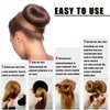 10 Pcs Hair Bun Maker - Donut Bun Maker for Hair(5 medium and 5 small),Ballet Bun for Women and Kids with Elastic Hair Ties, Hair Pins(Light Brown)