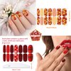 JERCLITY 224 Pieces 16 Sheets Holiday Nail Polish Strips Set Christmas Nail Strips Full Nail Wraps Self-Adhesive Maple Leaf Fall Nail Wraps for Women Nail Art with Nail File