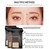 Eyebrow Powder Makeup Kit-3 Colors Eye Brow Powder Palette Long-Lasting Waterproof, Dark/light Brown Brow Filler, Fill & Sculpt Full Eyebrows for Women, With Mirror, Brow Brush & Razor-Set 02