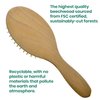 Giorgio Eco Friendly Wooden Bristle Hairbrush Set - Detangling Brush and Hair Growth Brush for Thick or Long Hair - Paddle Hair Brush with Anti Static Beechwood and Silicone Massage Cushion