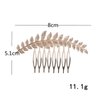 Yheakne Gold Crystal Bridal Hair Comb, Alloy Wedding Hair Accessories with Rhinestone Leaf Hair Piece, for Bride and Bridesmaids (Gold with crystal, 3.15 x 2 inch)