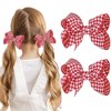 Christmas Hair Bows for Girls Cute Plaid Bow Hair Clips Red White Black Hair Clips Winter Hair Accessories Hair Barrettes for Hair Styling 2PCS (Red Plaid)