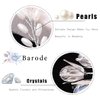 Barode Bride Wedding Hair Pins Crystal Clips Flower Headpieces Pearl Rhinestone Hair Accessories for Women and Girls (Pack of 1)