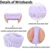 Ondder 10 Pcs Spa Headband and Wristband Set with Poder Puffs Spa Headband for Washing Face Makeup Headbands Purple Bubble Headband Skin Care Face Wash Sponge Puffy Head Bands Headband for Women Girls