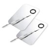 ALIOBC 2 Pcs Makeup Mixing Palette, Upgrad Stainless Steel Metal Foundation Palette with Spatula Artist Tool for Mixing Foundation Nail-Art（5.9x3.9 in）