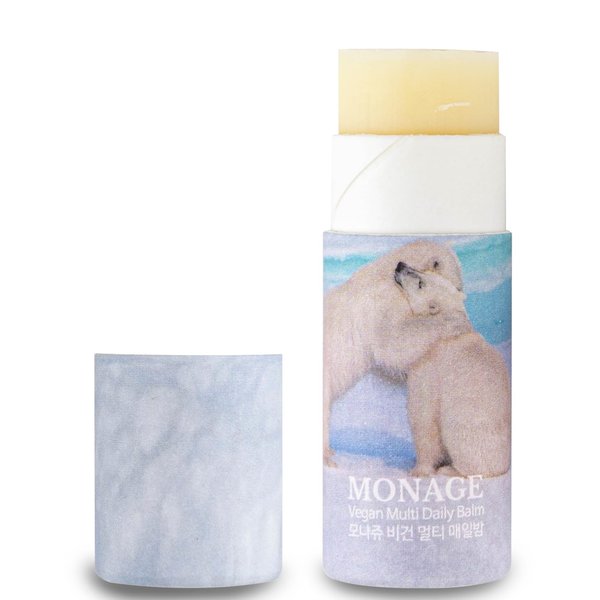 MONAGE Korea Vegan & Nourishing & Moisturizing Lip Care Made from 100% Natural Ingredients, Organic Moisturizer for Dry, Cracked Lips & Skin, Everyday Lip Balm, Daily, 0.38 Ounce
