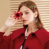 KuuGuu 10 PCS Cherry Bow Hair Clip Rhinestone Velvet Alligator Clips Fashion Non-slip Ponytail Hair Barrettes Cute Cherry Creative Hairpins for Women Girls Teen Winter Daily Christmas Hair Accessories