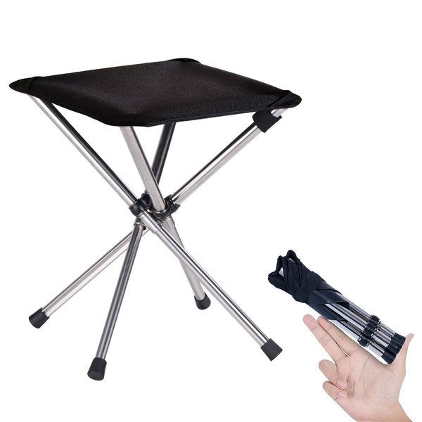 KOKSRY Camping Stool,Small Folding Chair,13.8" Lightweight Folding Stool Compact Backpacking Stool with Carry Bag