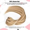 Senmy Clip in Hair Extensions Real Human Hair Blonde16inch 120g 7Pcs Silky Straight Highlighted Blonde Human Hair Clip in Extensions #P8/613 Camel Brown with Blonde Hair Extensions Clip In