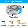 Dishwasher Installation Kit - 20 FT Premium Stainless Steel Braided Dishwasher Hose kit,Food Grade PEX Inner Tube Dishwasher Water Supply Line with 3/8"x3/8"MIP Elbow,3/8"x 3/4" FHT Elbow