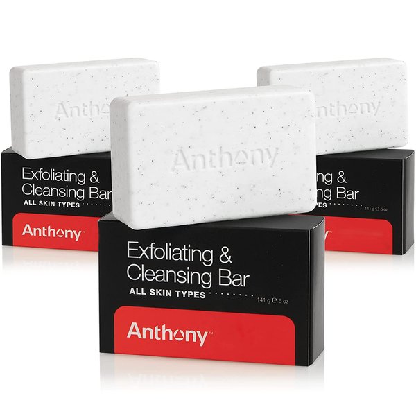 Anthony Mens Soap Bar Exfoliating Soap: Grapefruit Scent – Contains Cucumber Extract, Jojoba, Shea Butter, Squalane and Coconut Oils, Moisturizes & Exfoliates Body Skin 5 Oz