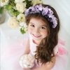 Campsis Girls Headpiece Flower Headbands Pearl Communion Hair Accessories Crystal Girls Birthday Photography Hair Band for Women and Girls(Purple)