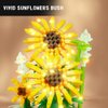 HOGOKIDS Flower Bouquet Building Kit with LED Lighting - 596 PCS Bonsai Tree Sets with Cover Botanical Building Blocks | Birthday Mini Bricks Valentines Day Gift for Adult Girlfriend Wife (Sunflowers)