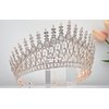 Rose Gold Crown for Women Cubic Zirconia Royal Queen Pageant Crowns Big Bridal Tiara Headband for Wedding Prom Quinceanera Birthday Party Costume