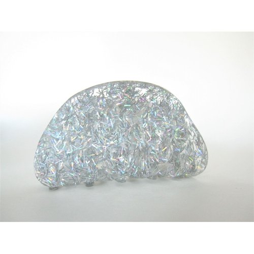 Generic Silver colorful glitter marbled hair claw clip