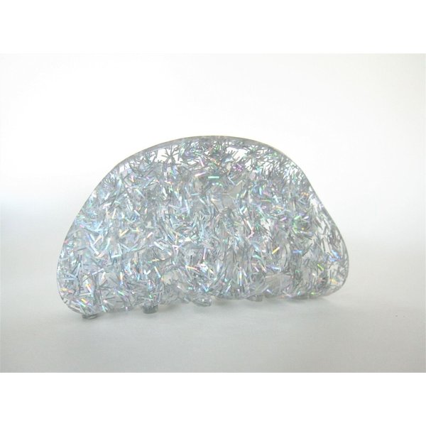 Generic Silver colorful glitter marbled hair claw clip