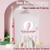 GEC Products Kids Sonic Rechargeable Electric Toothbrush,Soft Head for Protact,Children's Electric Toothbrushes,6 Modes, 44000 Vibrations Per Minute, Ipx7 Waterproof, 2-Min Timer for Age 4+