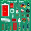 31Pcs Christmas Elf Fairy Door Kit - Miniature Accessories Garden Wooden Decorations Craft Set(Red)