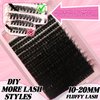C Curl Lash Clusters Extensions - 280 Pcs of 100D Fluffy Wispy Individual Eye Lashes, DIY Home Makeup Lash Extension Kit for Self Application (9-20MM) Mix