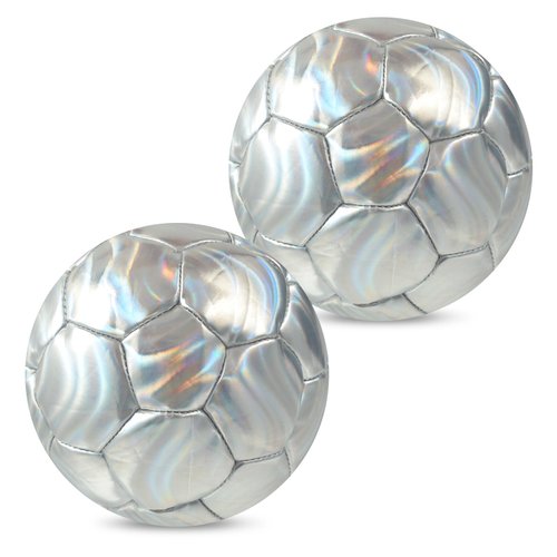 DLUGOPIS 2 Pcs Sparkling Silver Size 2 Toddler Soccer Ball Kids Soccer Ball Mini Soccer Ball Age 3-8 Indoor Soccer Ball Small Soccer Ball for Outdoor Sport Practice Boys Girls Grass Yard Toy Gift