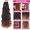 Unionbeauty 8 PCS French Curly Braiding Hair 22 Inch Pre Stretched Bouncy Braiding Hair French Curl Crochet Braids Hair Loose Wave Braiding Hair Synthetic Hair Extensions for Black Woman 1B/30/27#